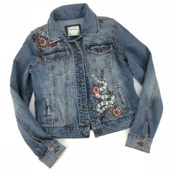 jean jacket with snake on back